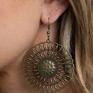 Rustic Groves - Brass Earrings - Paparazzi